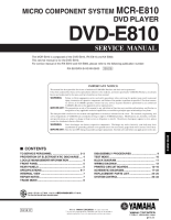Yamaha DVDE-810 - Service Manual 